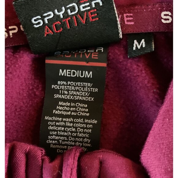 Spyder Active Womens Half-Zip Performance Pullover In Burgundy Medium - Picture 5 of 10